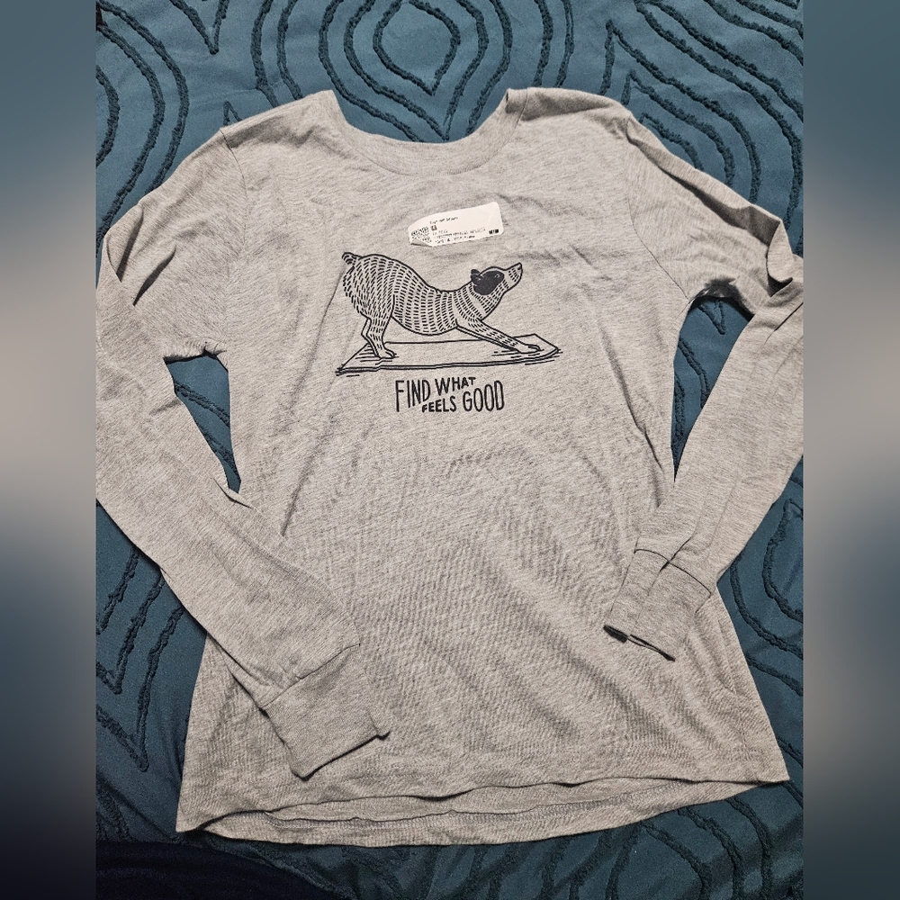 NWT Yoga with Adriene Benji Find what feels good long sleeved tshirt, child's M